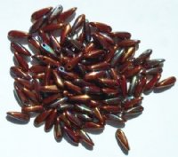 100 3x11mm Metallic Copper Iris Dagger Beads